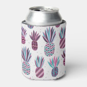 Zomervibes: ananaspatroon, kleurrijke Stippen Blikjeskoeler (Blikje Voorkant)