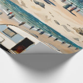 Zomervibes, caravan op het strand cadeaupapier (Hoek)