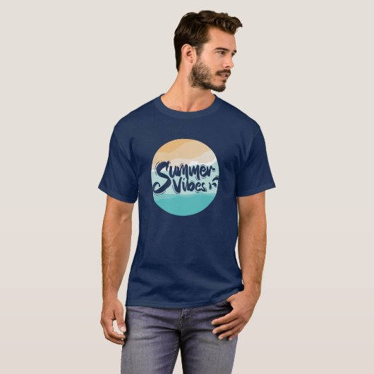 Zomervibes Kleurrijk  strand T-shirt (Voorkant volledig)
