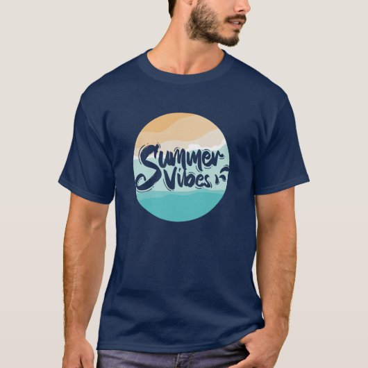 Zomervibes Kleurrijk  strand T-shirt (Voorkant)