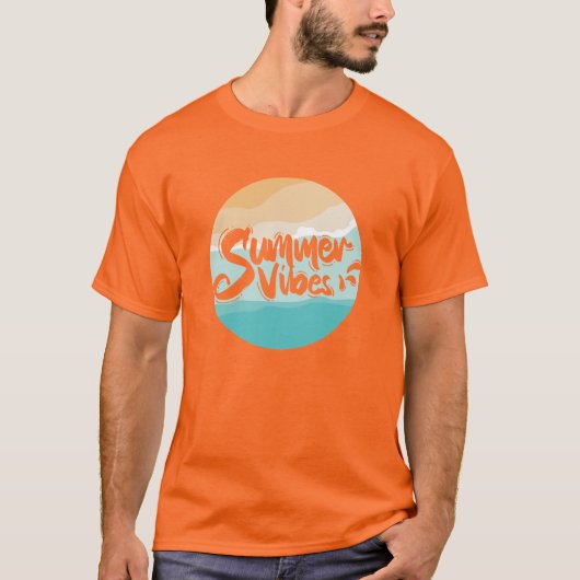 Zomervibes Kleurrijk  strand T-shirt (Voorkant)