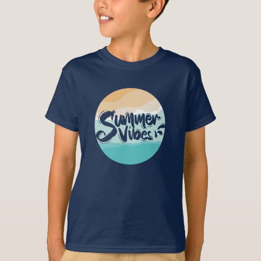 Zomervibes Kleurrijk  strand T-shirt (Voorkant)