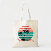 Zomervibes Roze Palmbomen Canvas tas (Voorkant)