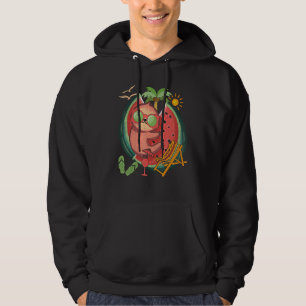 Zomervibes Tropisch fruit Dierenluiaard Watermel Hoodie