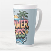 Zomervibes Tropisch strand Latte Mok (Rechterhoek)