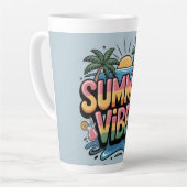 Zomervibes Tropisch strand Latte Mok (Linkerhoek)