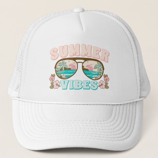 Zomervibes Tropisch strand Trucker Pet (Voorkant)