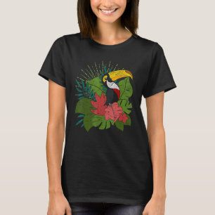 Zomervibes Tropische Dierenvogel Exotische Bloemen T-shirt