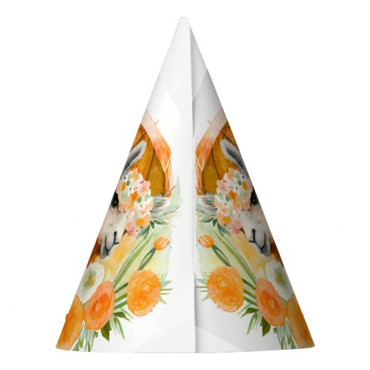 Zomervibes Waterverf Llama - Verjaardag Feesthoedjes (Achterkant)