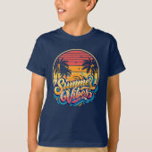 Zomervibes zonsondergang retro t-shirt (Voorkant)