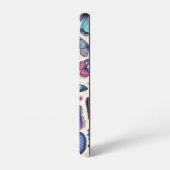 Zomervlinders; patroon in roze en blauw samsung galaxy hoesje (Linkerkant)