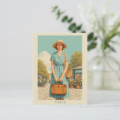 zomerwandeling in Parijs Briefkaart (Staand voorkant)