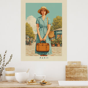zomerwandeling in Parijs Poster