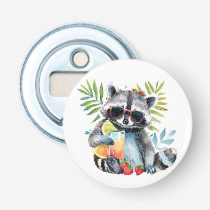 Zomerwasbeer in zonnebril strand chillout button flesopener