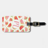 Zomerwatermeloenen & goudhartpatroon bagagelabel (Voorkant horizontaal)