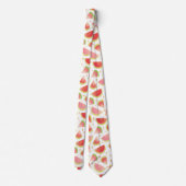 Zomerwatermeloenen & goudhartpatroon stropdas (Achterkant)
