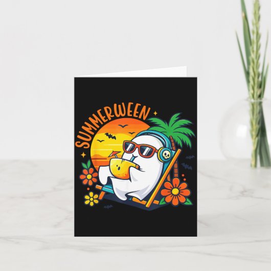 Zomerween Grappige Geest Zomer Halloween Vakantie Kaart (Voorkant)