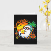 Zomerween Grappige Geest Zomer Halloween Vakantie Kaart (Gele Bloem)