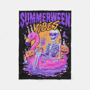 Zomerween-sfeer skelet pompoen griezelige vakantie fleece deken