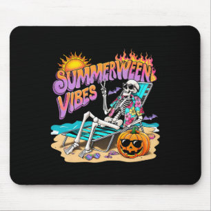 Zomerween-sfeer Skelet Pompoen Griezelige Vakantie Muismat