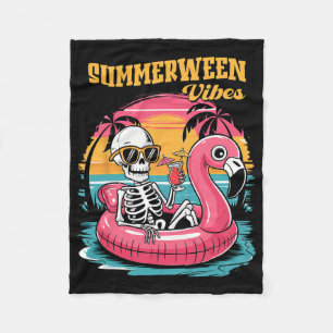 Zomerween-sfeer Skelet Zomer Vakantie Grappige Ha Fleece Deken
