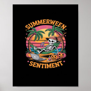 Zomerween-sfeer, Skelet Zomer Vakantie, Zomer Poster