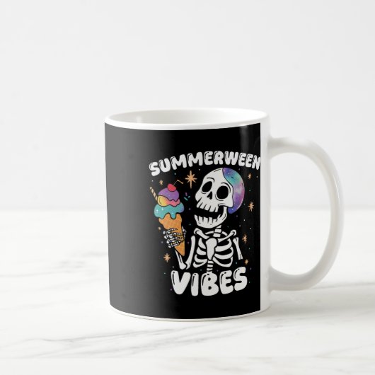 Zomerween Vibes Skelet Ijs Kunst Zomer Half Koffiemok (Rechts)