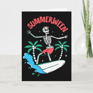 Zomerween Vibes Skelet Surfen Golven Zomer Hal Kaart