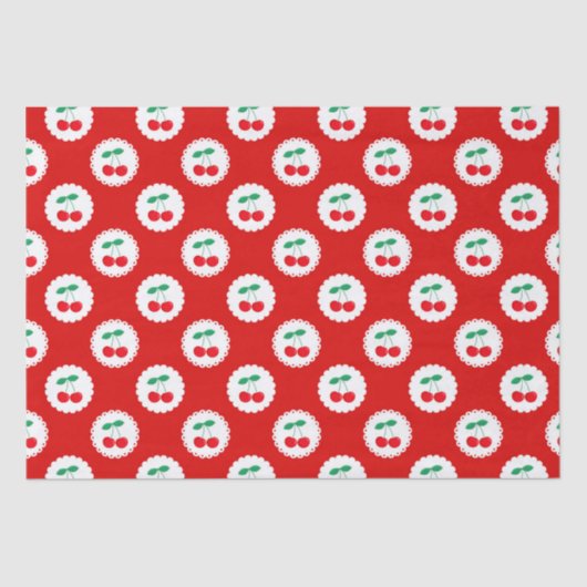  zomerwitte en rode kersen tissuepapier (Voorkant)