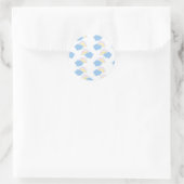 Zomerwolk Regenboog Pastel Krabbel Doodle    Ronde Sticker (Tas)