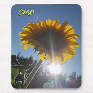 Zomerzon en zonnebloem met je Initialen Muismat