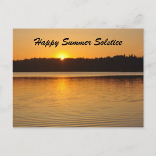 Zomerzonnewende groet bij zonsondergang briefkaart