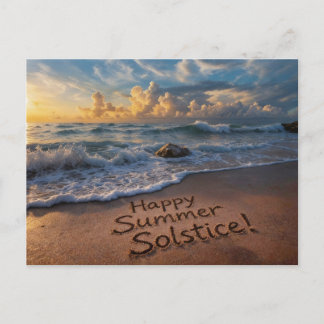 Zomerzonnewende Groeten Strand Schrijven Briefkaart