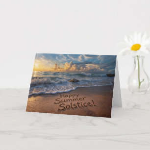 Zomerzonnewende Kust Zeezijde Strand met wolken Kaart
