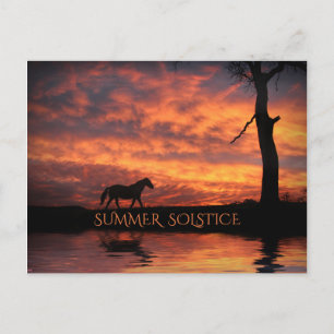 Zomerzonnewende Litha Paard en Zonsopgang Briefkaart
