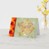 Zomerzonnewende Pagan Pentagram Kaart (Gele Bloem)
