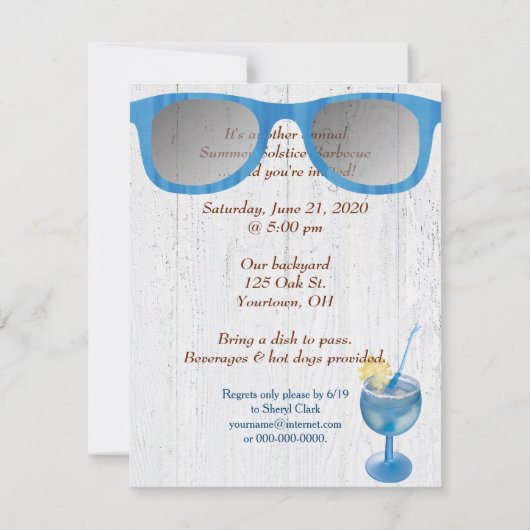 zomerzonnewende partij kaart (Achterkant)