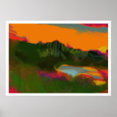 Zomerzonsondergang Abstract landschap Poster