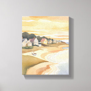 Zomerzonsondergang   Martha's Vineyard Aquarel Canvas Afdruk