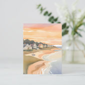 Zomerzonsondergang | Martha's Vineyard Waterverf Briefkaart (Staand voorkant)