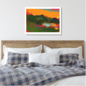 Zomerzonsondergang Tropische scene Canvas Afdruk (Insitu (Slaapkamer))