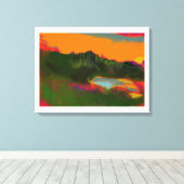 Zomerzonsondergang Tropische scene Canvas Afdruk (Insitu (Houten vloer))