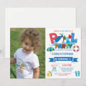 Zomerzwembadfeest Uitnodiging Spetter Spat Jongen (Voorkant / Achterkant)