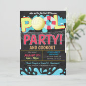 Zomerzwembadvolleybalfeest Uitnodiging (Staand voorkant)