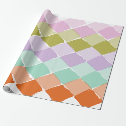 Zomfkleurpatroon diamant cadeaupapier (Uitgerold)