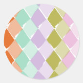 Zomfkleurpatroon diamant ronde sticker (Voorkant)