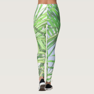 Zomfpalmboom laat Bleek groen deegsel over Leggings