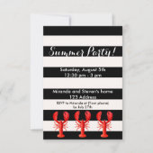 Zomfpartij rode kreeft zwart wit kaart (Voorkant)