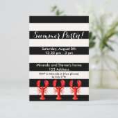 Zomfpartij rode kreeft zwart wit kaart (Staand voorkant)