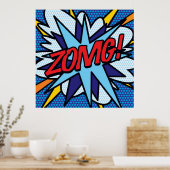 ZOMG Fun Retro Comic Book Pop Art Poster (Keuken)